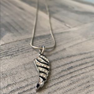 Zebra Angel Wing Necklace
